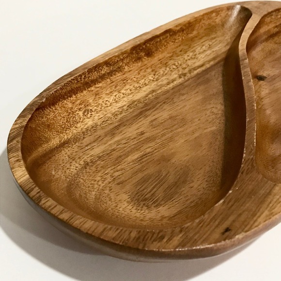 Vintage MCM Two Part Wood Serving Tray - Picture 3 of 7